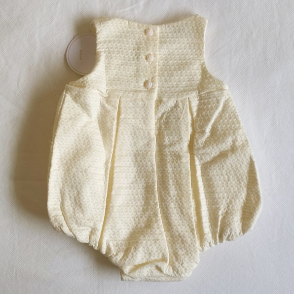 NEW shabby chic heirloom matching set romper, bonnet & booties 0-3 months baby - Picture 7 of 10